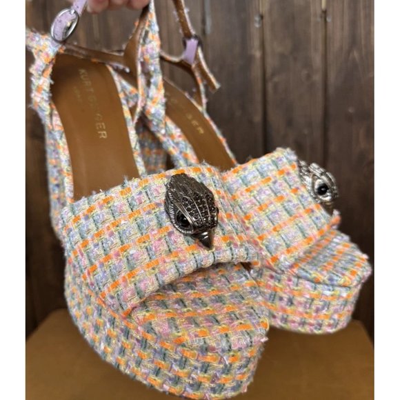 Kurt Geiger Shoes - Kurt Geiger 8.5 (39) Platform Kensington London Tweed Fabric Eagle Block heel